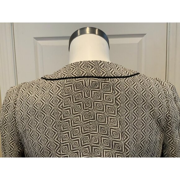 Idra Anthropolgie Black & White Geometric Patterned Blazer Jacket, Size 6 (US) - Picture 8 of 9